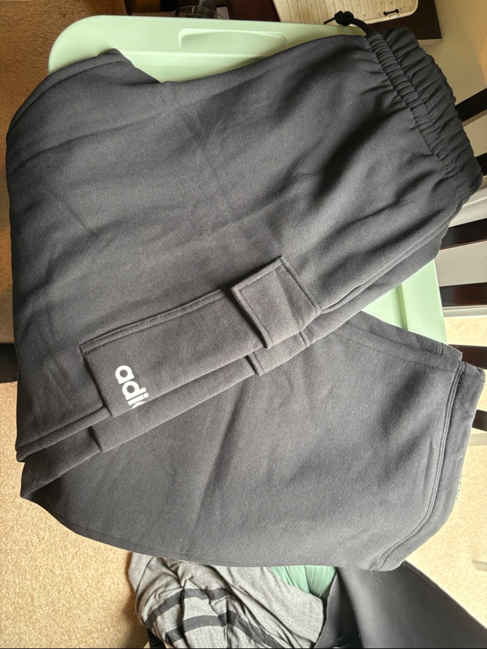 adidas Black Men's Sweatpants with Side Logo Pocket